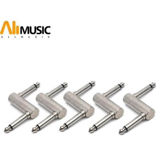5Pcs Z Type 6.35mm Guitar Effect Pedal Connector Thread Connector Audio Adaptors Connecting Jack Chrome