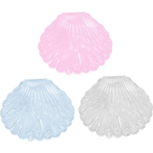 50%HOT Transparent Seashell Shape Jewelry Necklace Bracelet Storage Organizer Box Case