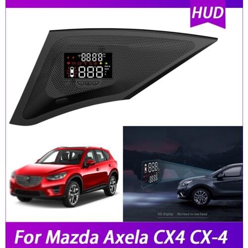 Car HUD Head Up HD Display For Mazda Axela CX4 CX-4 OBD Digital Speedometer Projector On the Windshield Car OBD2 display