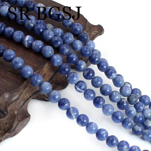 Free Shipping 6mm 5 Strands Wholesale Lot Natural Stone Round Sodalite Loose Jewelry Making diy Beads 15inch