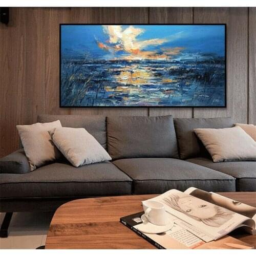Large Home Decor Hand-painted Scenery oil painting on canvas Unframed 24"x48"