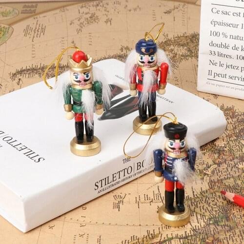 Wooden Nutcracker Doll Soldier Puppet Christmas Kid Gift Tree Pendant Decoration
