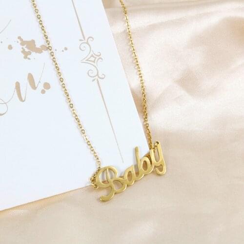 Baby necklace princess necklace babygirl necklace for girlfriend jewelry gift 304 stainless steel material 18K real gold plated