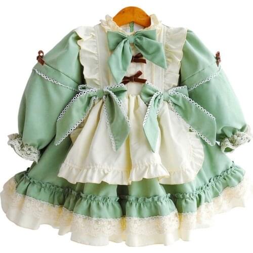 New Lolita childrens dress Lolita Dress Girls Spanish Princess Long sleeve cake Dress