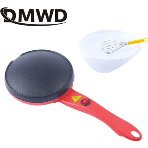 DMWD Electric Crepe Maker Baking Pan Chinese Spring Roll Frying Machine Pancake Pizza Griddle Non-stick Pie Cooker Plate EU plug