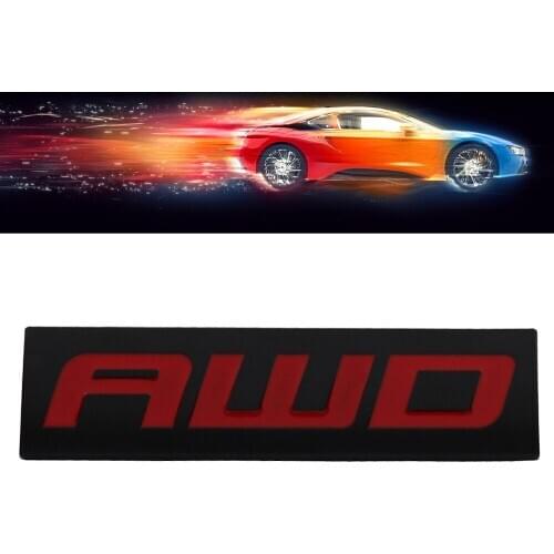 Black Red AWD for Auto SUV Fender Trunk Lid Emblem Decal Badge Sticker
