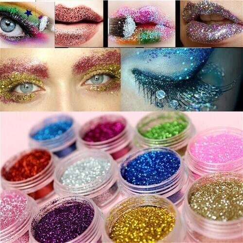 Face Glitter Sequins Highlighter Makeup Eyeshadow Nail Laser Colorful Body Eye Face Glitter for Face Party Festival Decoration