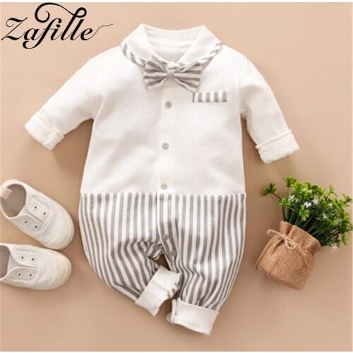 ZAFILLE Baby Boy Romper Gentleman Clothes For Newborn Male With Necktie Romper For Baby Boy Clothes Baby Winter Jumpsuit
