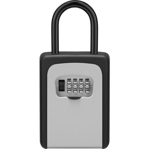 Key Lock Box, Key Storage Lock Box Aluminium Alloy Key Safe Box Weatherproof 4 Digit Combination for Indoors and Outdoors