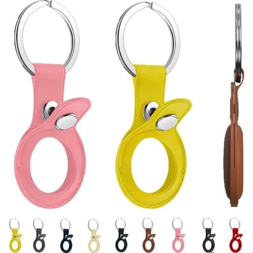 Leather Case Cover for Airtags Smart Anti-lost Tracker for apple Airtag Protective frame Tracking Locator Keychain Bumper Shell