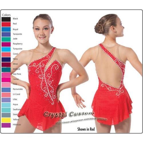 Hot Sales Ice Skating Dresses Adult Spandex Beautiful New Brand Vogue Figure Skating Competition Dress DR2508