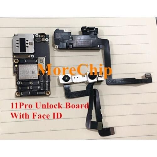 For iPhonee 11 Pro OK Board Free Unlocked Motherboard With Face Recognition ID Clean iCloud Main Logic Board 100% Good Working