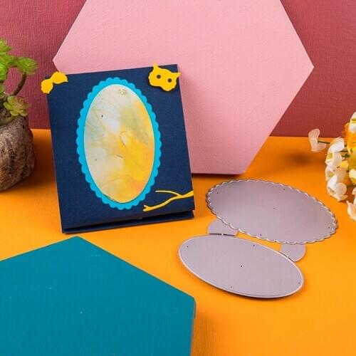 Metal cutting dies oval wave hollow frame cut die mold decoration Scrapbook paper craft knife mould blade punch stencils dies