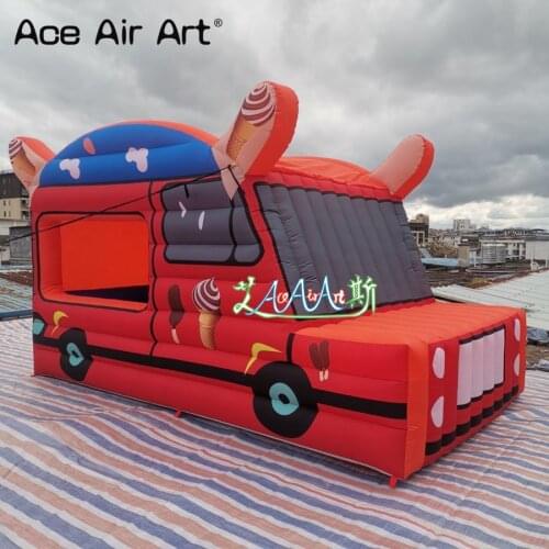 Customized mobile inflatable ice cream van,ice cream sale stand stall ice slush vendor house for sale