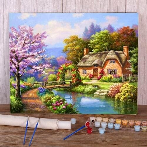 Scenery Landscape DIY Painting By Numbers Complete Kit Oil Paints 40*50 Boards By Numbers Home Decor Crafts For Adults Art