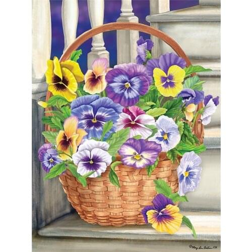 Flowers Printed Canvas 11CT Cross-Stitch Set DIY Embroidery DMC Threads Needlework Hobby Handicraft Painting Promotions
