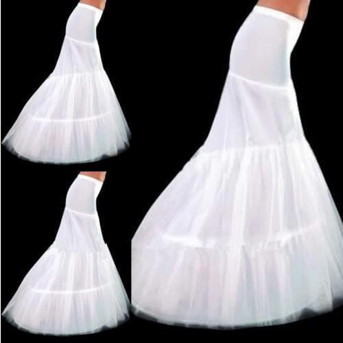 New Hot Sale In Stock Petticoat 2 Hoops White Mermaid Wedding Dress Crinoline Slip Cheap and Good Quality Accessories