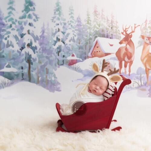 New Christmas snow car baby posture accessories newborn photography props photo props