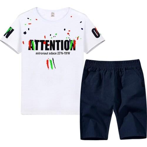 Toddler Kids Baby Boys Clothes Letters Pattern T-shirt Tops +Pants 2pcs Outfits Clothing Set 1-8 Y
