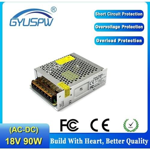 Variable DC Power Supply 18V 5A 90W Switching Switch Driver Transformer 110V 220V AC TO DC18V SMPS for LED Light CNC Stepper