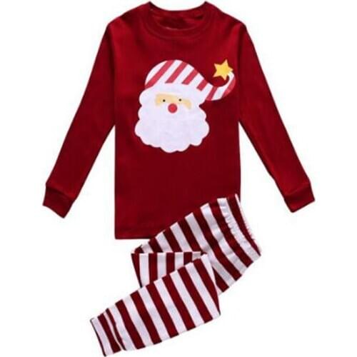 Christmas Baby Boys Clothes Suit New Santa Costumes Girls Pajamas Sets X'Mas Tee Shirts Trousers Kids Pijamas Gift Sleepwear