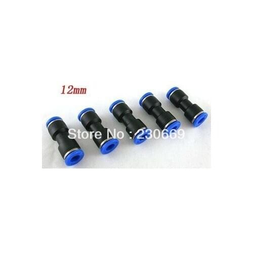 100PCS/LOT 12mm to 12mm Push In Nylon Straight Quick Fitting for Pneumatic Tube