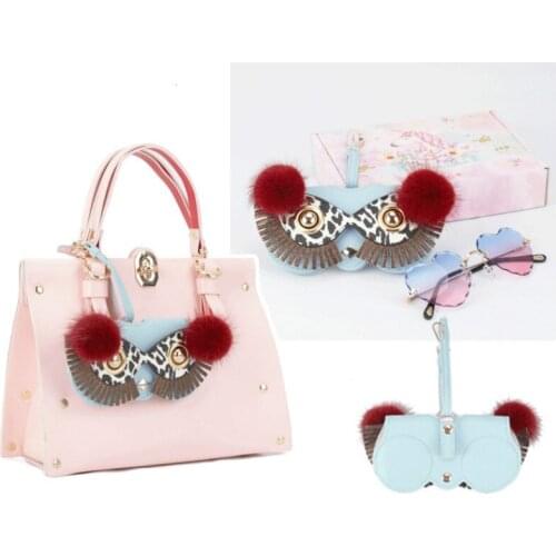 PU Leather Eyewear Case 2019 New Fashion Glasses Case Cartoon Women Portable Sun Eye Glasses Box Sunglasses Cute Protection Bags