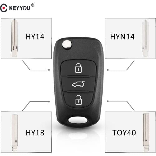 KEYYOU 3 Buttons Flip Remote Car Key Shell Blank for Kia Rio 3 Picanto Cerato Sportage K2 K3 K5 Soul Hyundai I30 IX35 Key Case