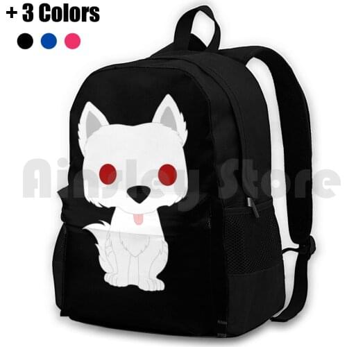 Ghost Puppy Outdoor Hiking Backpack Waterproof Camping Travel Albino Dire Wolf Wolf Puppy Pup Dog White Ghost Got Kristal