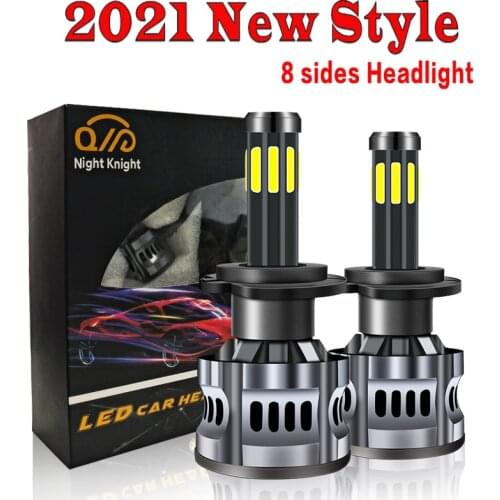 2021 New Style 200W Car Canbus Headlight 8 Side LED COB Chip 20000LM H4 LED H7 H1 H3 H8 H11 9005 HB3 9006 6000K Auto Fog Light
