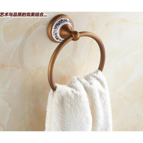 Vidric High quality Europe style wall mounted total brass material Antique Bronze finish Bathroom Accessories towel ring