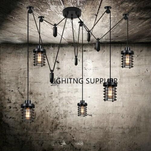 Vintage Spider Feet Iron Pendant Lights E27 Lamp Holder 110-240V Coffee House/Dining Hall/Club/Restaurant Lighting Free Shipping