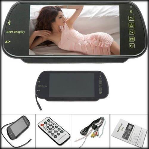 10pcs Rear View Mirror Monitor 7\" LCD Display With SD MMC Fm Mp3 Mp4 Mp5 Player Support Remote Control
