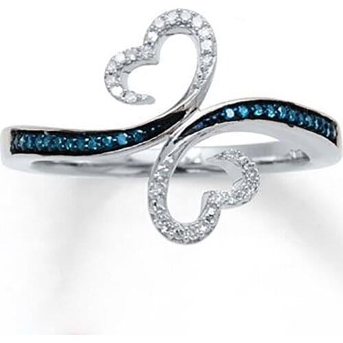 USTAR Shiny AAA cubic zirconia Butterfly wedding rings for women fashion jewelry silver color engagement rings female anel