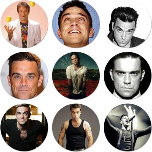 Robbie Williams Icons Pins Badge Decoration Brooches Metal Badges For Backpack Decoration 58mm
