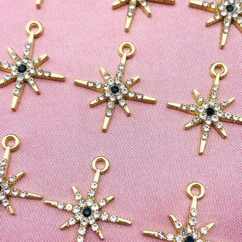 10Pcs Gold Color Metal Star Charms DIY Jewelry Accessories For Handmade Star Earring Jewelry Making Earrings Necklace Wholesale