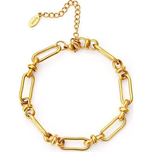 100% Stainless Steel Chain Bracelet For Women Men Gold/Silver Color Metal Hademade Chain Bracelets Pulseras Mujer