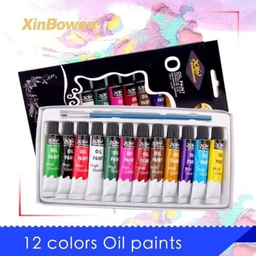 12 Colors 12ml Oil Paint Set Art Supplies for Artist Oil Paint Set Artist Student Drawing