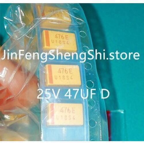 20PCS 476E 25V 47UF D-7343 SMD Tantalum Capacitor 47UF 25V D type 476. 476A 10V 47UF 10V K-3528 SMD