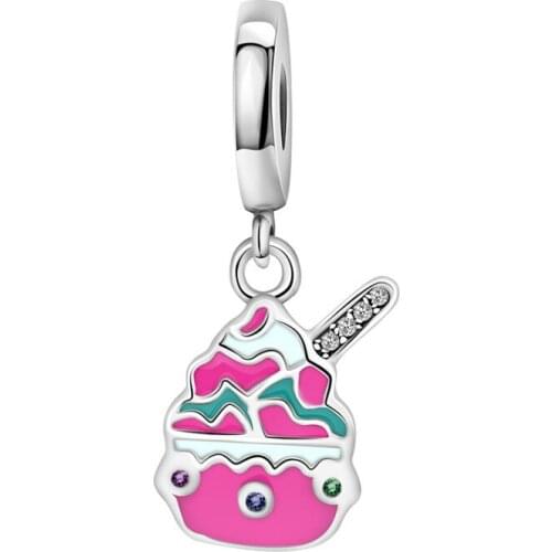 2020 NEW 100% 925 Sterling Silver New Sweet Ice Cream Pendant Charm Original Charming Jewelry Factory Direct Gift 1301-1320