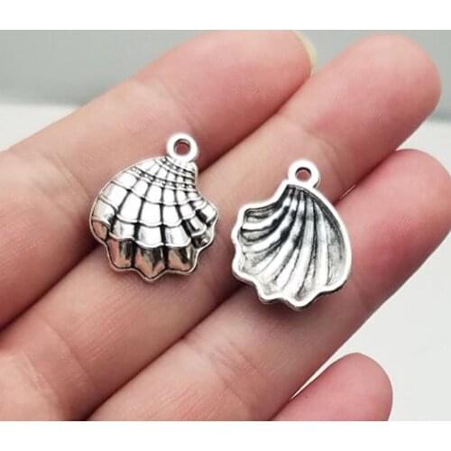25pcs/lot--22x18mm, shell chams,Antique silver plated conch charms,DIY supplies,Jewelry accessories