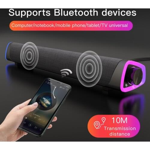 3D Surround Soundbar Bluetooth-compatible 5.0 Wired Computer Speakers som Stereo Subwoofer Sound bar for Laptop PC TV altavoz