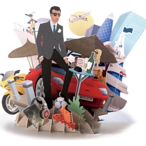 3D Birthday Invitation Greeting Card Creative Laser Cut Greeting Postcard Gift Cards Laser Cut Handmade Happy Birthday Cards