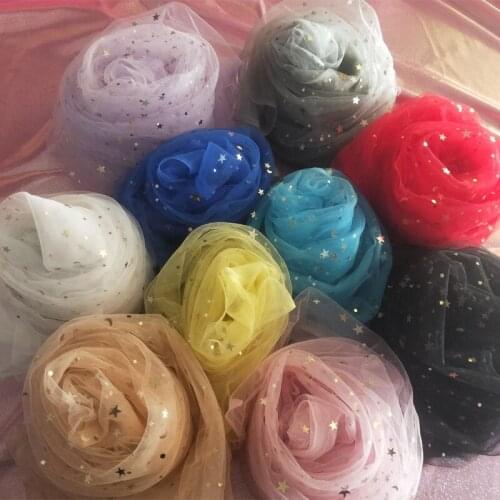 3X2mStar Moon Sequins Photo background Cloth Yarm Pink Yellow Net gauze Wedding Dress one year old Baby shawl skirt fabric decor