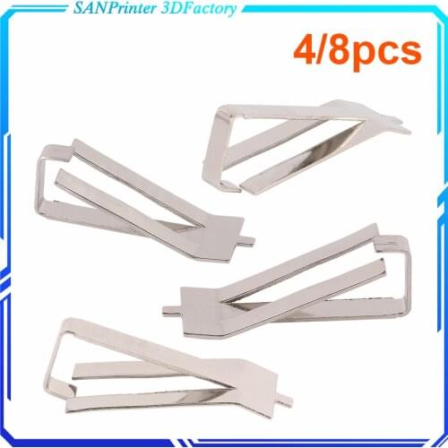 4/8pcs Stainless Steel Glass Heated Bed Clip Clamp 3D Printer Parts Heatbed Clip For UM Ender3 Build Platform Retainerc