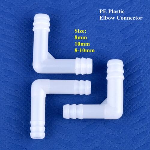 5~500pcs 8mm 10mm PE Elbow Connector Aquarium Tank Air Pump Hose Pagoda Joint Drip Irrigation System Garden Water Pipe Connector