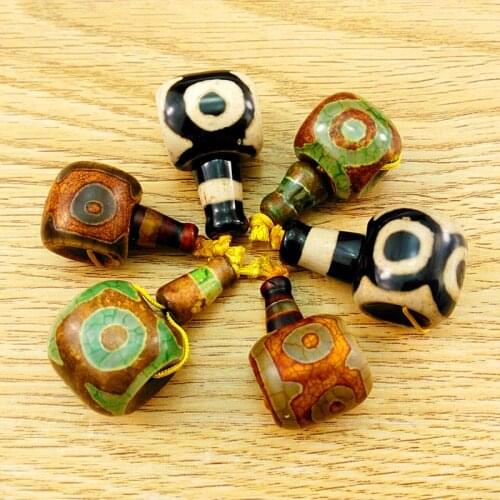 Agate Three-Eye Tianzhu Tibetan Three-Way Head Loose Bead Manual DIY Bracelet Buddha Fittings
