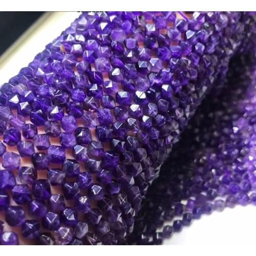 Loose beads amethyst faceted 6mm 14inch for DIY jewelry making FPPJ wholesale beads nature