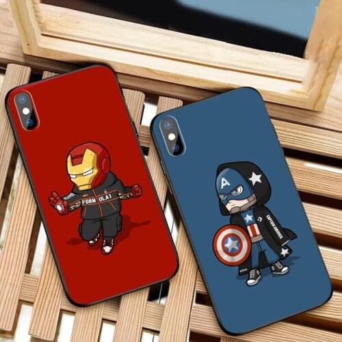 Marvel Iron Man Spider man Phone Case for IPhone X / XS / XR / 11 / 12 / Pro / Cute Style Anti-fall Silicone Case