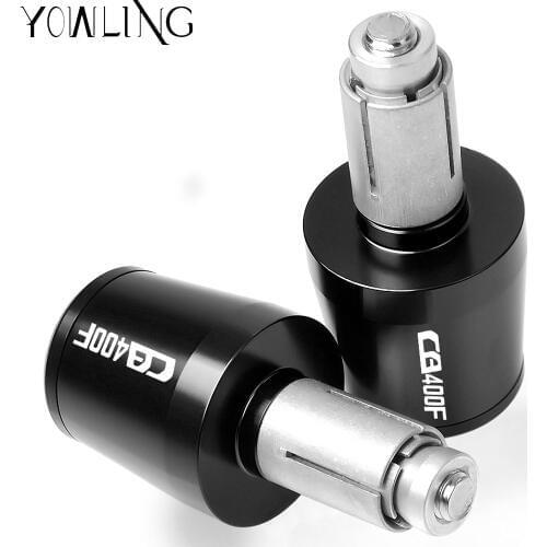 For HONDA CB400F CB1 CB 400F CB400SF FOR Motorcycle CNC Handlebar Grips Bar Ends Cap Slider Handle bar Grip CB400F LOGO